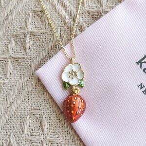 Kate Spade Strawberry Pendant Necklace in Gold